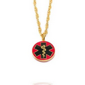 Oneida Medical ID Gold Tone Red Enamel Necklace Small 24 In